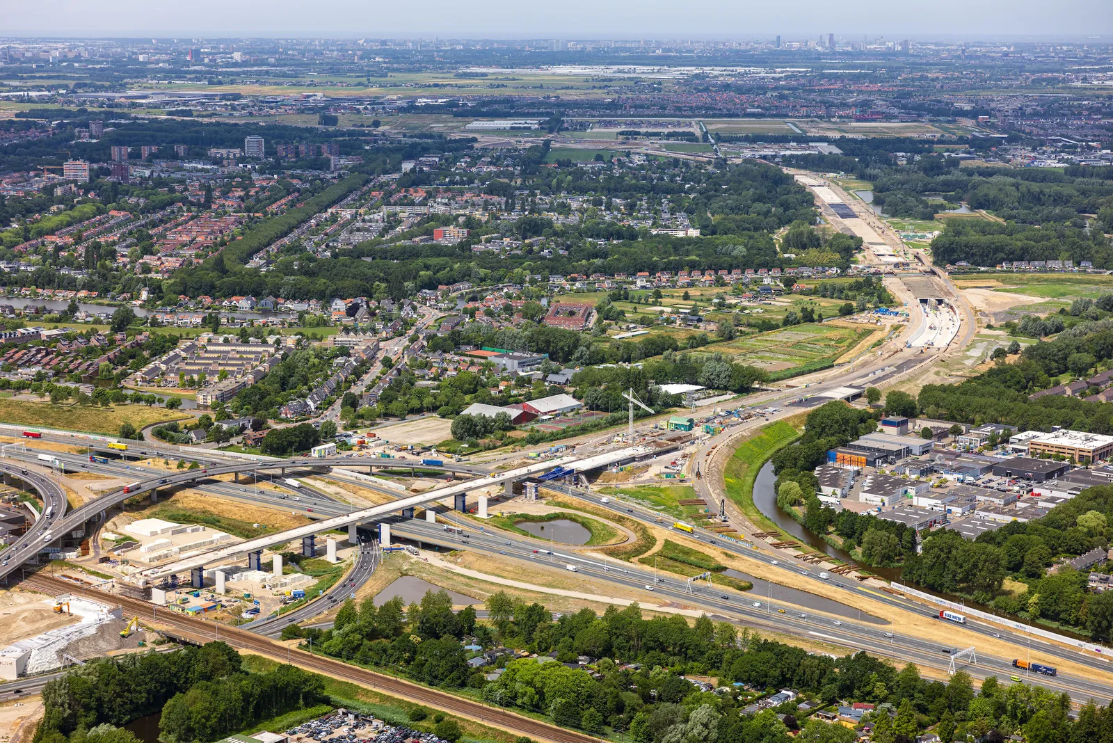 Vogelperspectief van de A16